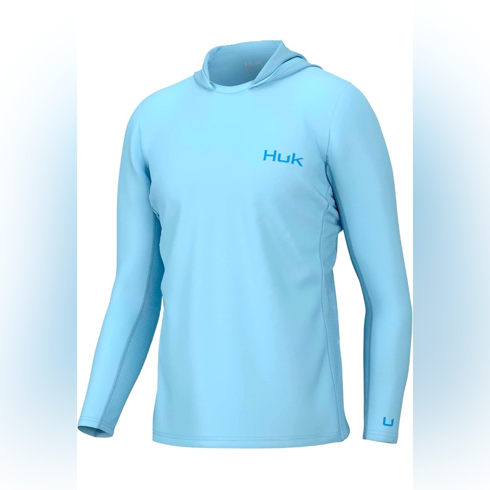 Huk Mens Icon X Performance Hoodie - Large - Crystal Blue